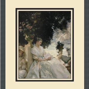 John Singer Sargent Dans le jardin à Corfou Impression encadrée personnalisée