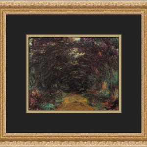 Claude Monet The Path with Rose Trellises in Giverny Custom Framed Print