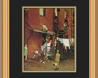 Impresión enmarcada personalizada de Norman Rockwell Homecoming G.I.