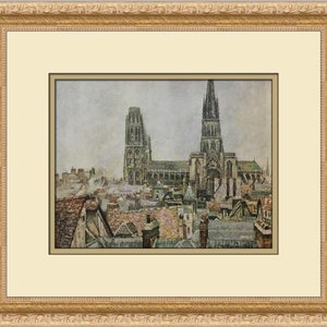 Camille Pissarro Roofs of Old Rouen Cathedral Custom Framed Print