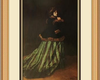 green emerald velvet dress Claude Monet main image 1