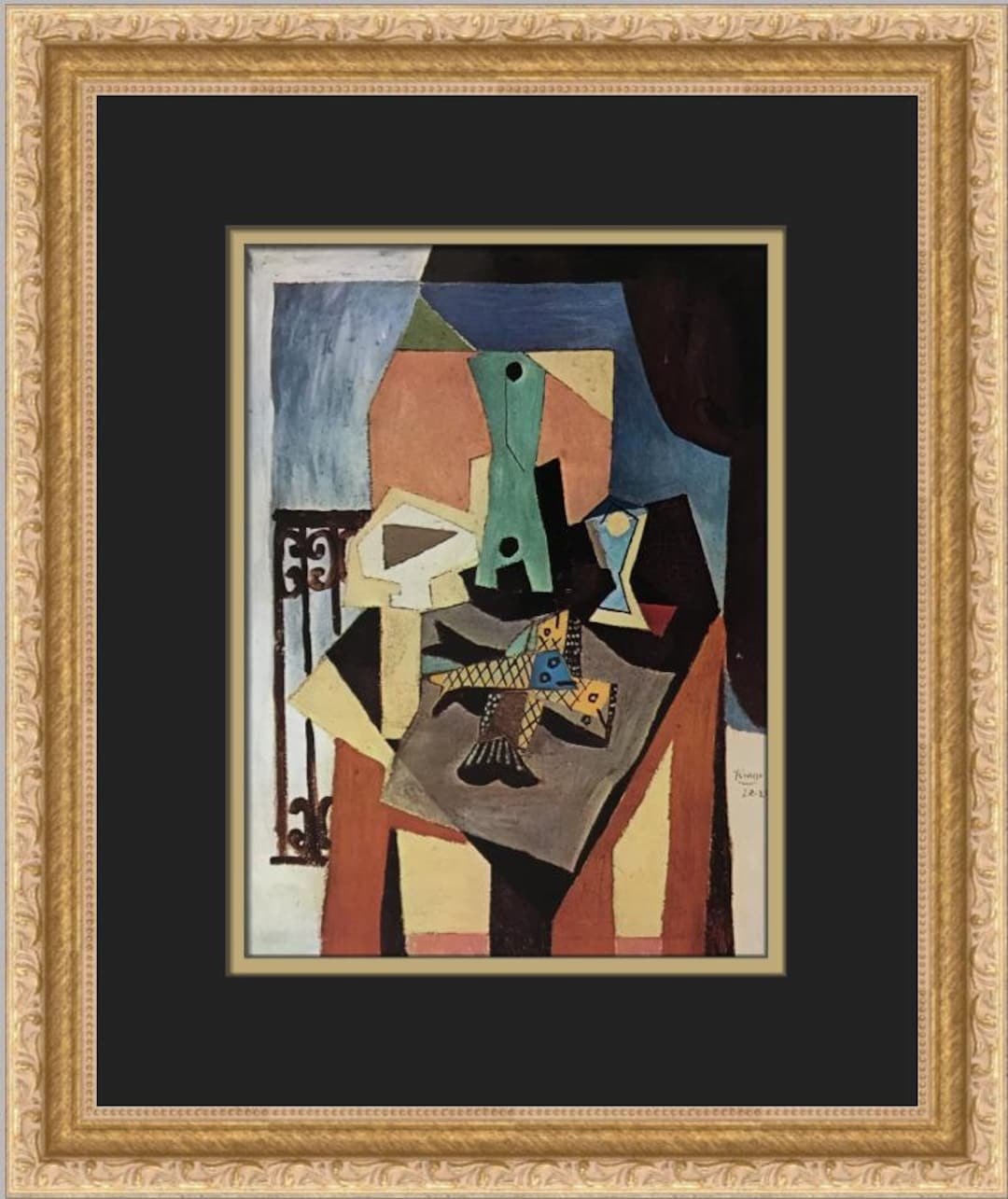 Pablo Picasso Still Life With Fish Custom Framed Print - Etsy Pablo Picasso Still Life With Fish Custom Framed Print - Etsy