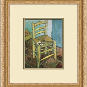 Vincent Van Gogh Chair with Pipe Custom Framed Print