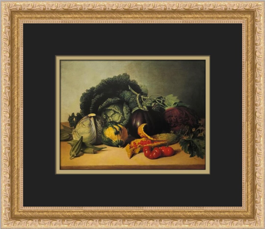 James Peale Still Life With Balsam Apples and Vegetables Custom Framed ...