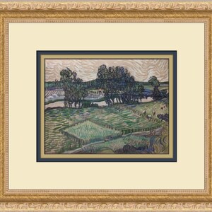 Vincent Van Gogh Landscape with Bridge Across the Oise Custom Framed Print
