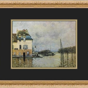 Alfred Sisley Flood at Pont-Marly Custom Framed Print