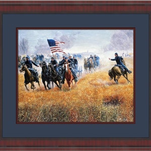 Mort Kunstler Dilger bij Gettysburg op maat ingelijste print