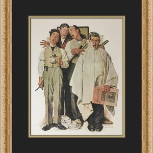 Norman Rockwell Barbershop Quartet Custom Framed Print