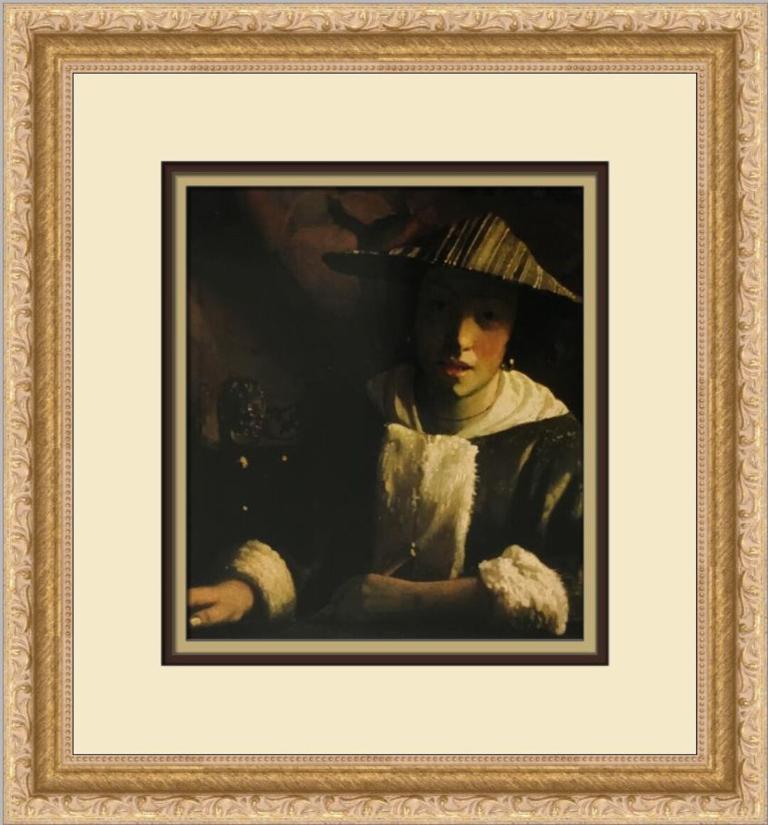 Johannes Vermeer Young Girl With a Flute Custom Framed Print Etsy