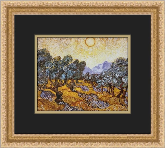 Vincent Van Gogh Olivenbume mit gelbem Himmel und Sonne individuell  gerahmter Druck - Etsy Schweiz