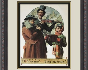 Norman Rockwell Christmas Trio wydruk w ramie na zamówienie