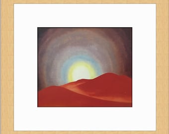 Georgia O&#39;Keeffe The Red Hills with Sun Lake George Custom Framed Print