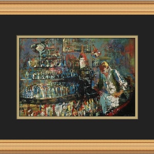 Leroy Neiman The Mixologist Custom Framed Print