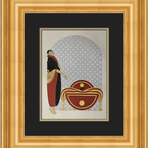 Erte Emerald Eyes Custom Framed Print