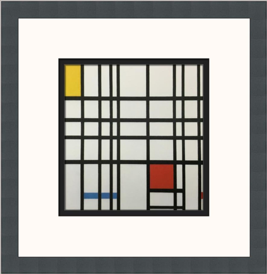 Modrian Framed Piet Mondrian Composition Red Yellow Blue Custom Framed Print - Etsy