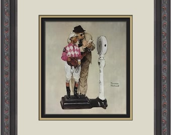 Norman Rockwell Weighing In Custom Framed Print