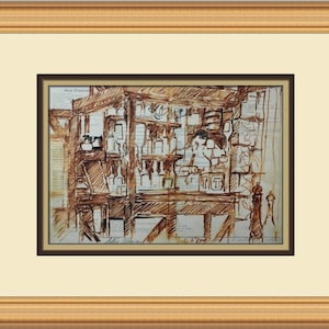 Leroy Neiman A Cajolery of Taverners Custom Framed Print