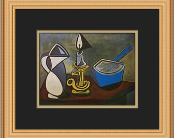 パブロ・ピカソ 静物画 ピッチャー キャンドル エナメル ソースパン