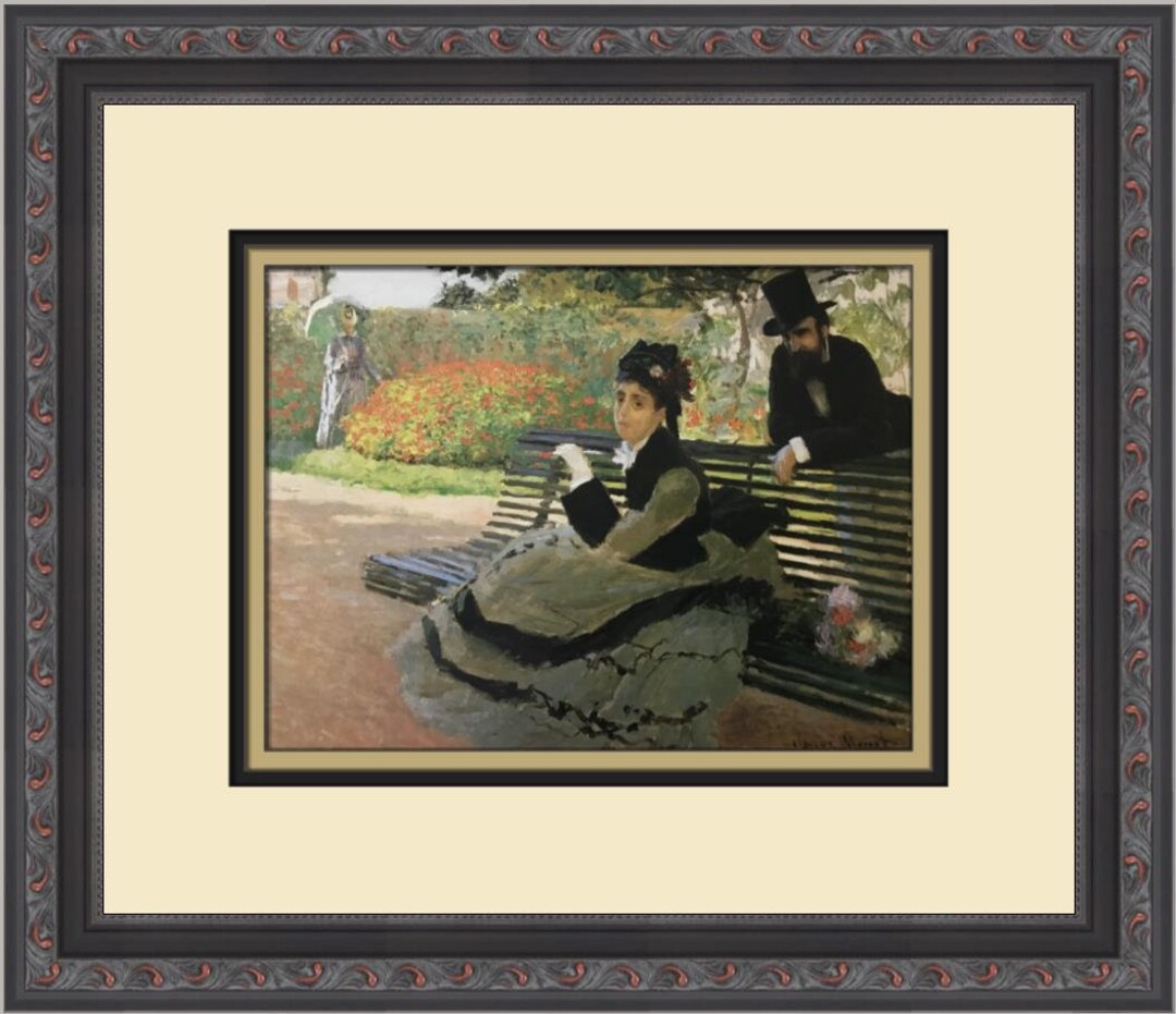 Claude Monet Camille on a Garden Bench Custom Framed Print - Etsy