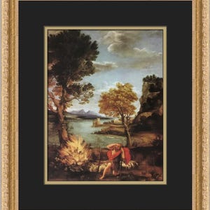 Domenichino Moses and the Burning Bush Custom Framed Print