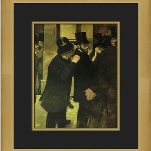 Edgar Degas Portraits at the Bourse Custom Framed Print