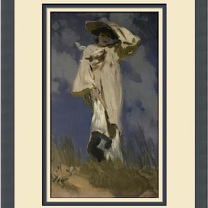 John Singer Sargent A Gust of Wind Custom Framed Print