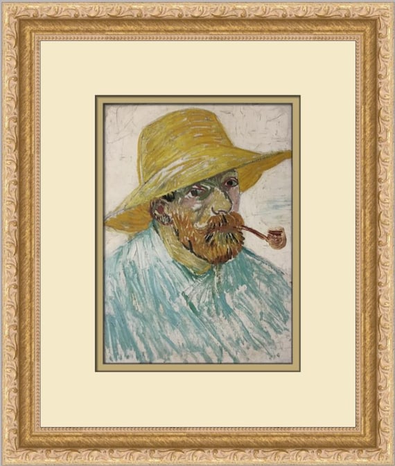 Vincent Van Gogh Self-portrait With Straw Hat Custom Framed Print - Main Image