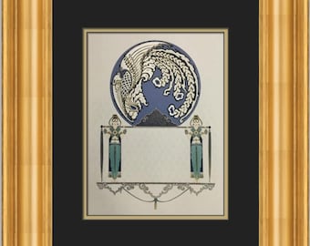 Erte Blue Asia Custom Framed Print