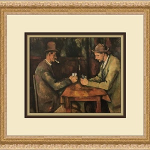 Paul Cezanne Two Card Players Custom Framed Print