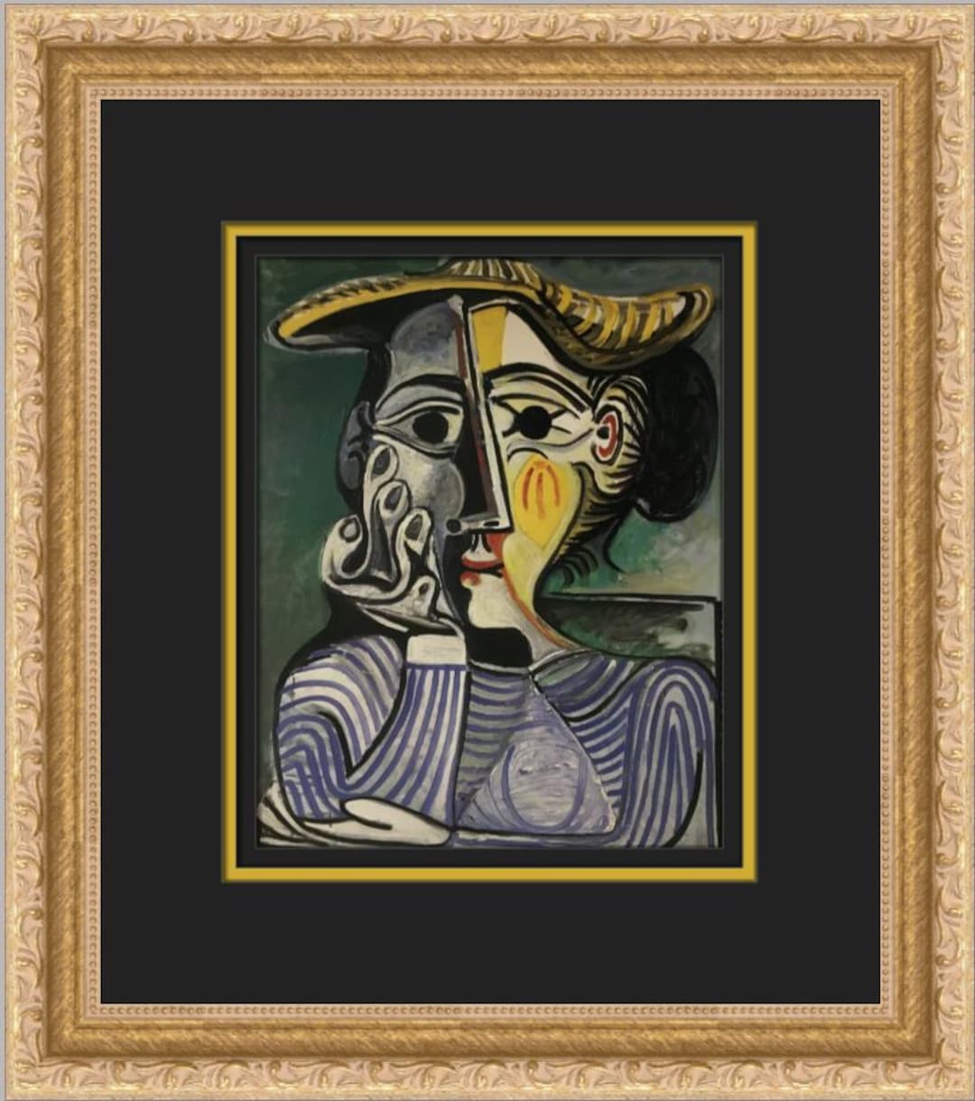 Pablo Picasso Woman in a Yellow Hat Custom Framed Print - Etsy