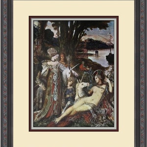 Gustave Moreau The Unicorns Custom Framed Print