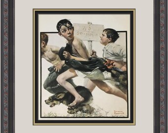 Norman Rockwell Zakaz pływania – wydruk w ramie na zamówienie