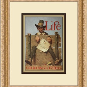 Norman Rockwell Thanksgiving-Ye Glutton Custom Framed Print