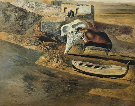 Salvador Dali Atmospheric Skull Sodomizing a Grand Piano