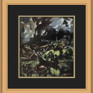 El Greco View of Toledo Custom Framed Print