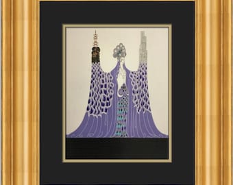 Erte Ocean Pacifique Custom Framed Print