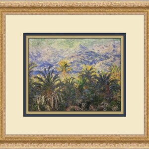 Palmeras Claude Monet en Bordighera Custom Framed Print