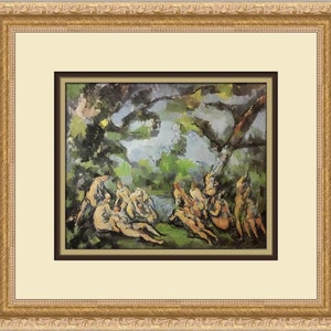 Paul Cezanne Women Bathing Custom Framed Print