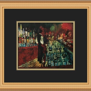 Leroy Neiman Key Club Bar Rush Street Custom Framed Print