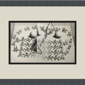 MC Escher M.C. Escher Magic Mirror Custom Framed Print