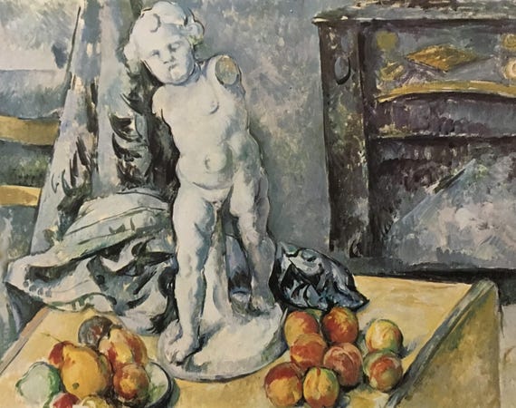 Paul Cezanne、BETHSABEE、画集画、新品額装付 Paul Cezanne Still Life With a Plaster Cupid Custom Framed Print