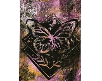 Celestial Butterfly Aceo original artwork 2.5x3.5 trading card