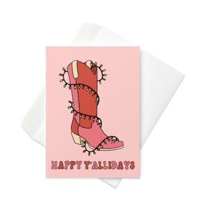 Happy Y'allidays Western Holiday Card |Funny Holiday Card | Christmas Card | Western Card | Cowboy Christmas Card | Gifts For Her | Gift