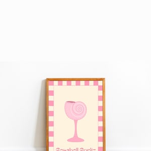 Seashell Spritz Art Print | Cocktail Art | Ocean Art | Wall Decor | Bar Cart | Poster Prints | Wall Art | Minimalist Alcohol Prints |