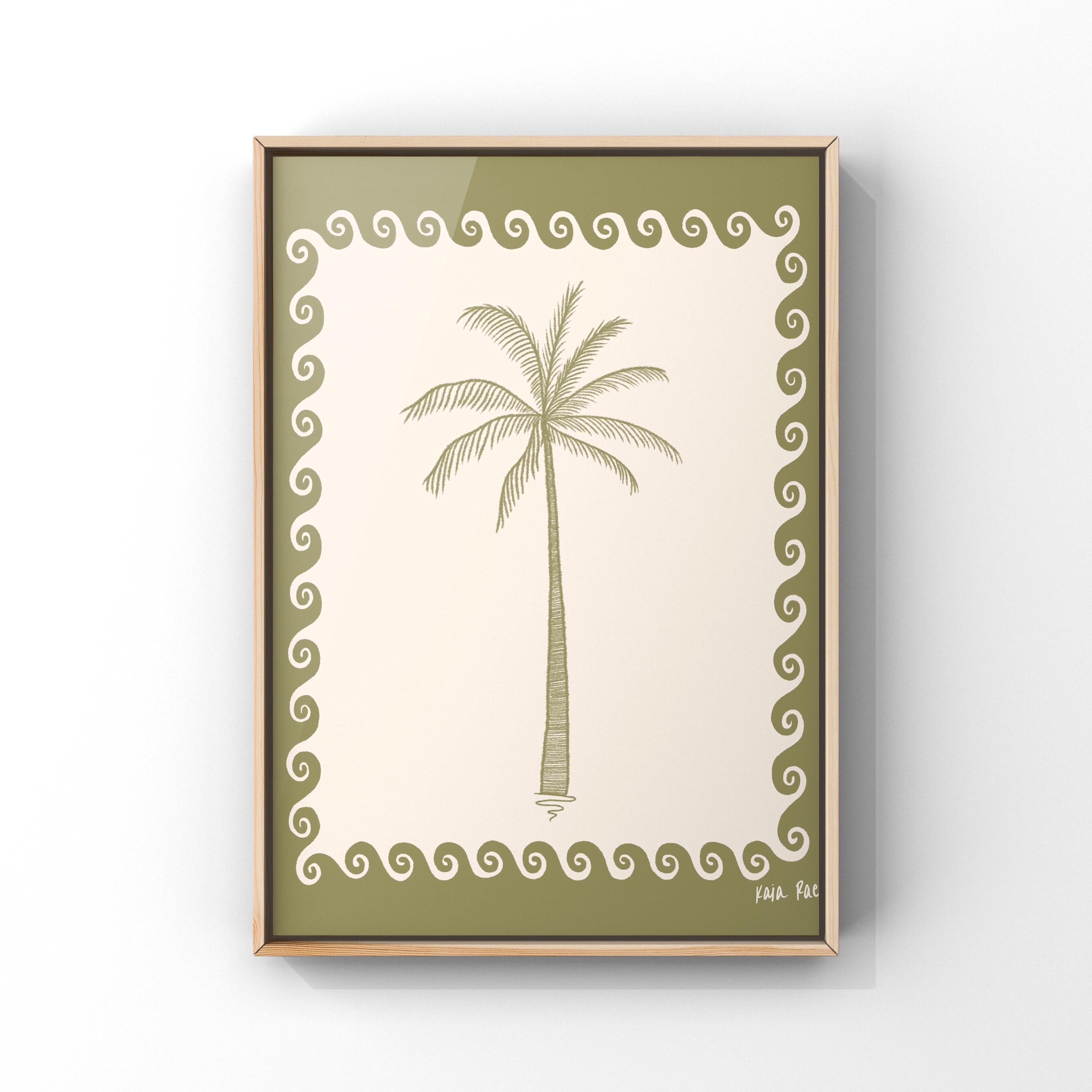 Palm Tree Art Print, Hand Illustrated, Tropical, Coastal - Etsy