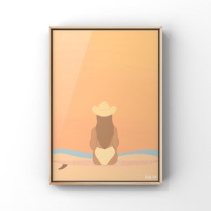 Cowgirl Surfer Art Print | Surf Wall Art Prints | Beach Prints | Ocean | Beach | Surfing Poster | Surf Art | Western Art | Cowboy | Cowgirl