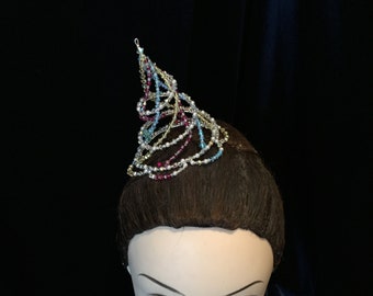 Harlequinade headpiece, Ballet tiara, Harlequinade ballet hat, Swarovski hat ballet, balletto tiara