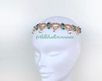 ESMERALDA BALLET Tiara , Ballet Headpiece, Green Tiara, Swarovski Tiara, Le corsaire, Odalisque, La Bayadere