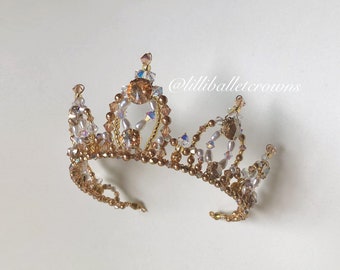 RAYMONDA BALLET Tiara, Ballet Headpiece, White and gold tiara, Swarovski tiara, Aurora tiara, Fairy tiara, Gold Tiara, Pageant Tiara