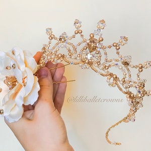 Paquita Tiara, Fairy Tiara, Ballet headpiece, Gold Crystal Tiara, Swarovski tiara, La Bayadere tiara, Aurora tiara, Medora tiara,